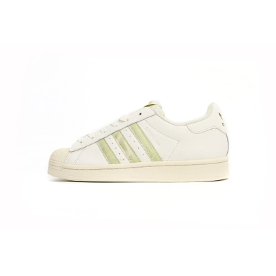adidas Superstar White Black Gold Beige Green HQ6668 01