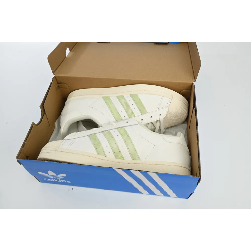 adidas Superstar White Black Gold Beige Green HQ6668