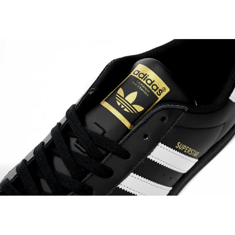adidas Superstar White Black Gold Black Gold Label EG4959