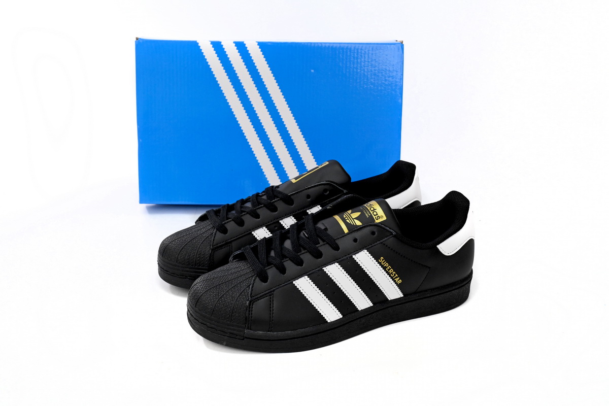 adidas Superstar White Black Gold Black Gold Label EG4959