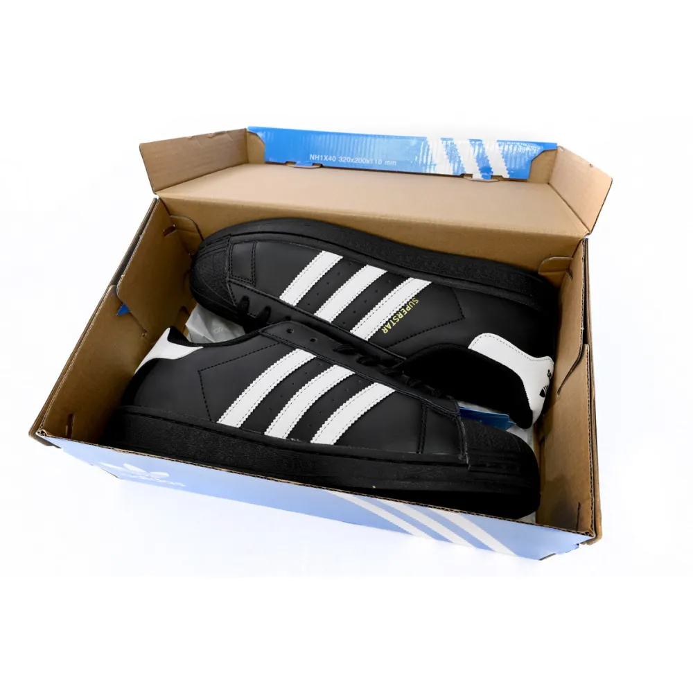 adidas Superstar White Black Gold Black Gold Label EG4959