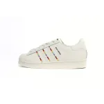adidas Superstar White Black Gold White Rainbow ID7493