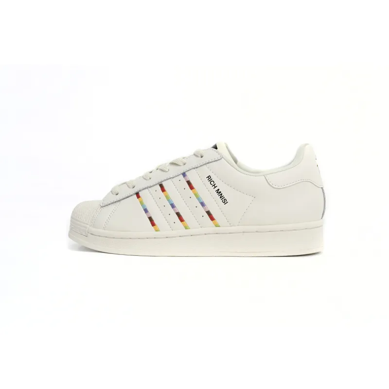 adidas Superstar White Black Gold White Rainbow ID7493