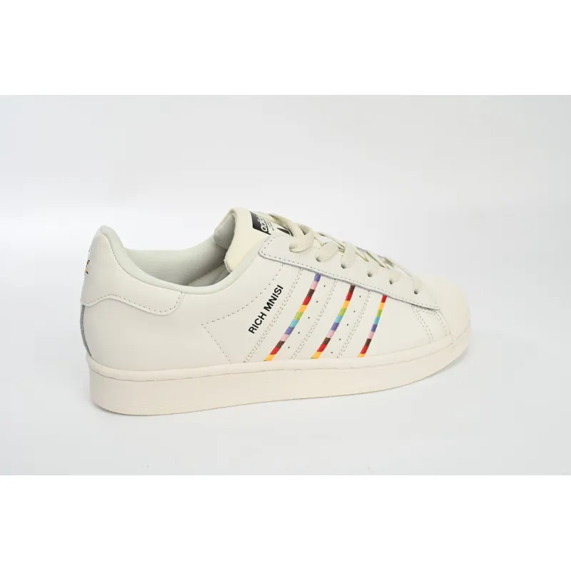 adidas Superstar White Black Gold White Rainbow ID7493