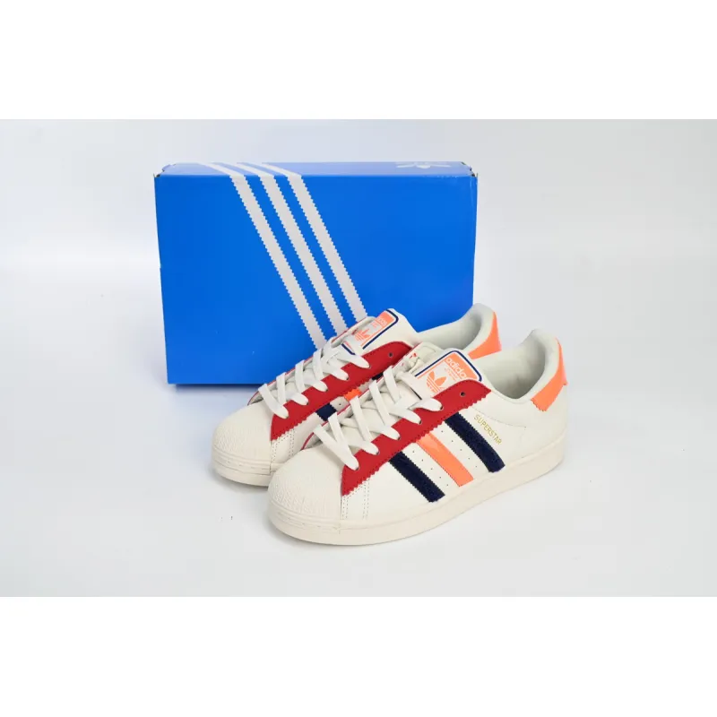 adidas Superstar White Black Gold White Red HQ4403