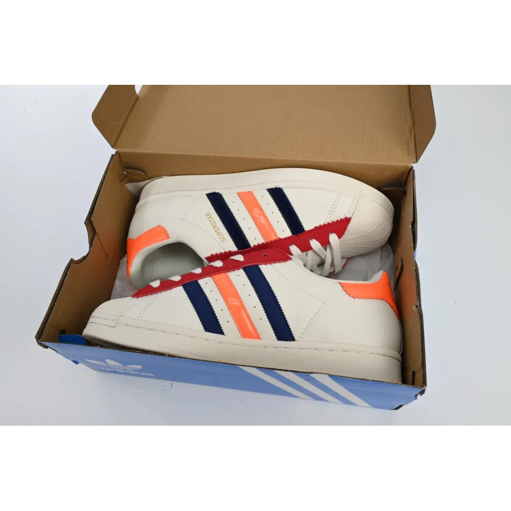 adidas Superstar White Black Gold White Red HQ4403