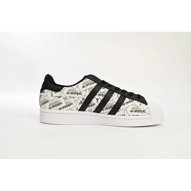 adidas Superstar White Black White Black Red FV2819