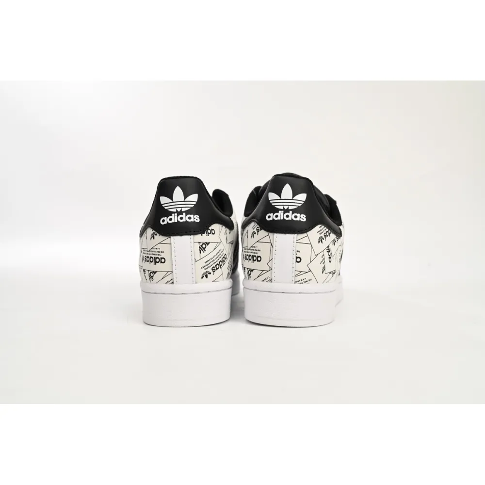adidas Superstar White Black White Black Red FV2819