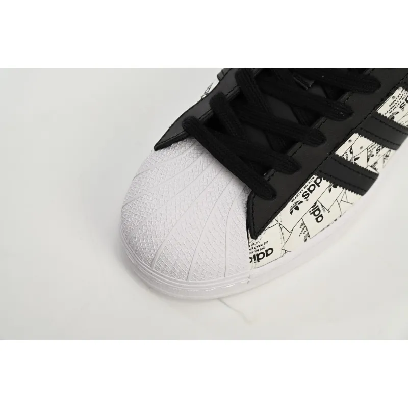 adidas Superstar White Black White Black Red FV2819