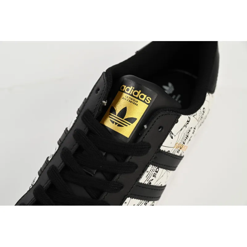 adidas Superstar White Black White Black Red FV2819