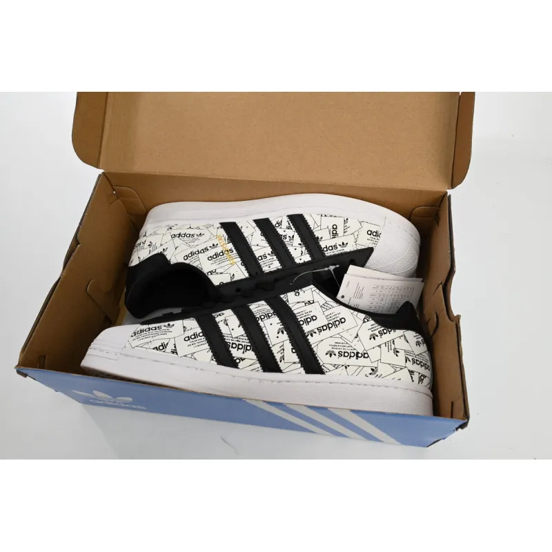 adidas Superstar White Black White Black Red FV2819