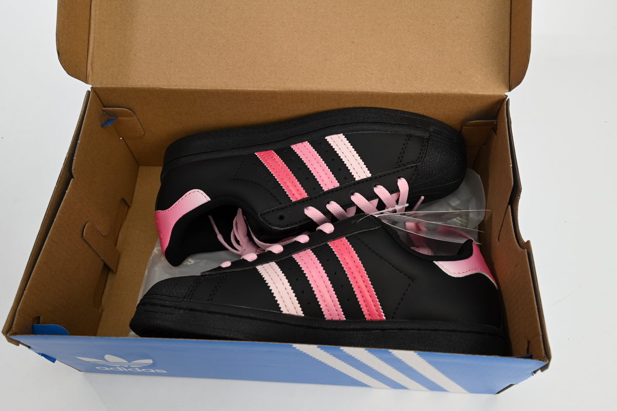adidas Superstar White New Cherry Blossom Gradient Black Pink EG4957