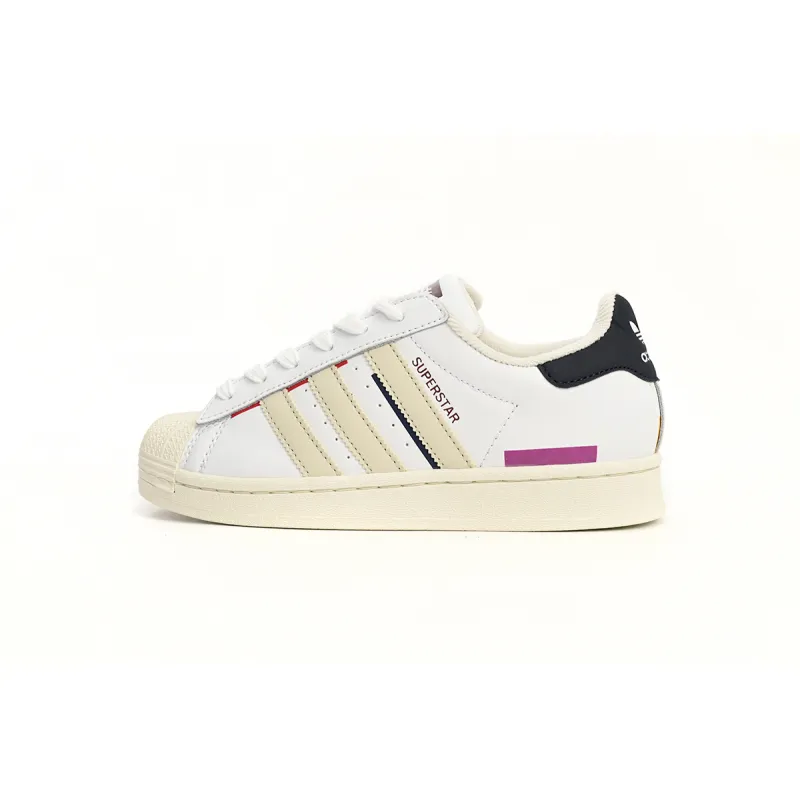 adidas Superstar White New Cherry Blossom Gradient Black White Red HQ6626