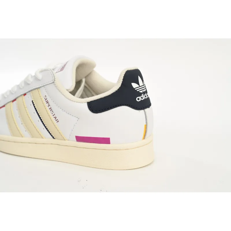 adidas Superstar White New Cherry Blossom Gradient Black White Red HQ6626
