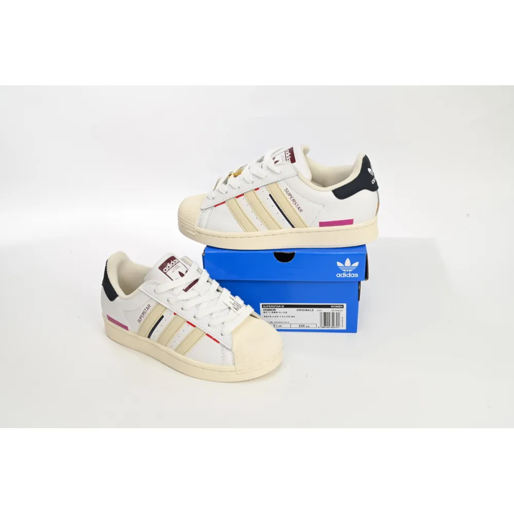 adidas Superstar White New Cherry Blossom Gradient Black White Red HQ6626