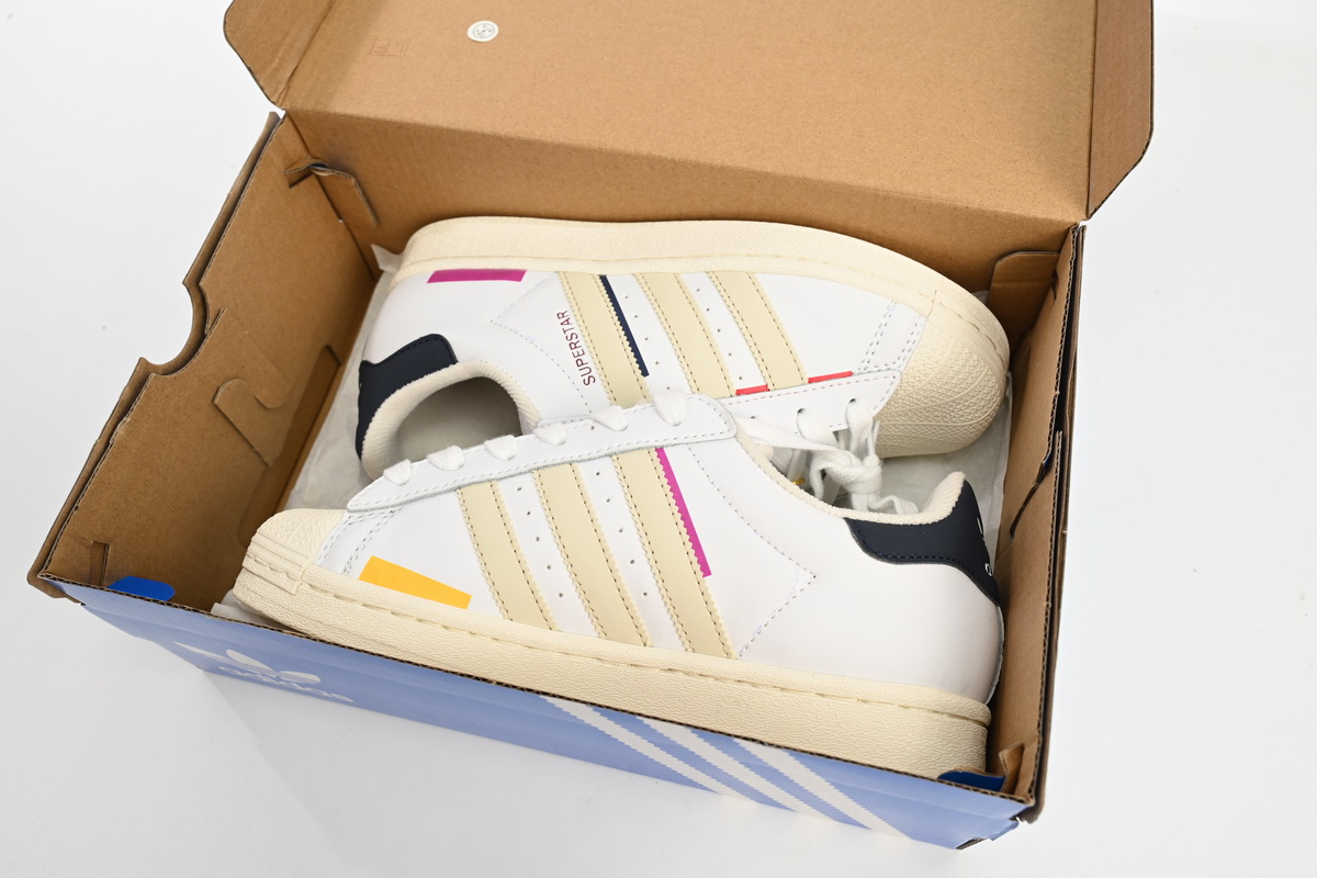 adidas Superstar White New Cherry Blossom Gradient Black White Red HQ6626