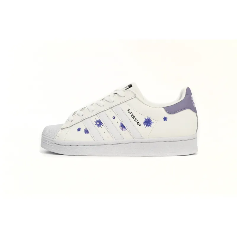 adidas Superstar White New White Purple HQ4288