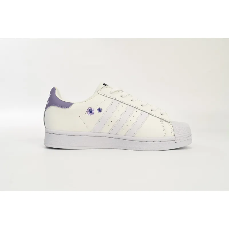 adidas Superstar White New White Purple HQ4288