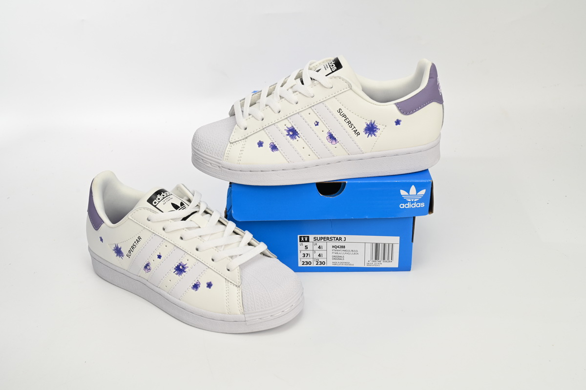 adidas Superstar White New White Purple HQ4288