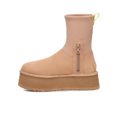 Fashionable Zipper Pencil Boots Khaki 1144031 01