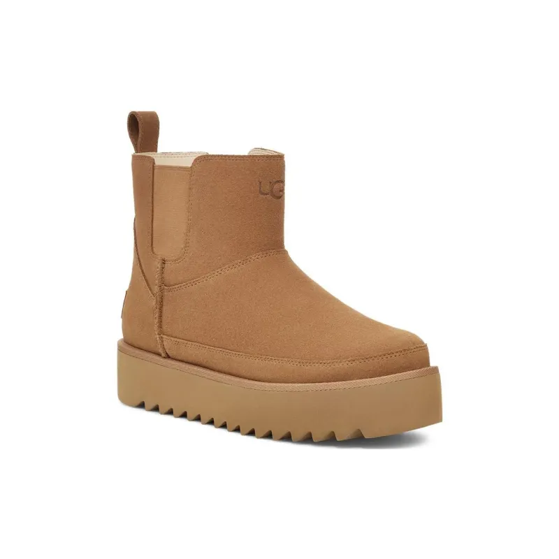 Elastic Sleeve Round Toe Short Boots Brown 1158051