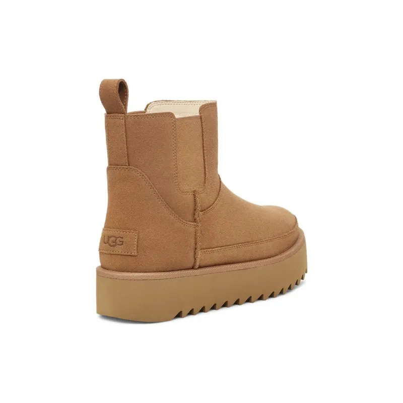 Elastic Sleeve Round Toe Short Boots Brown 1158051