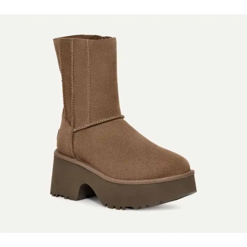Fisherman Zipper High-top Round Toe Snow Boots Coffee 1158313