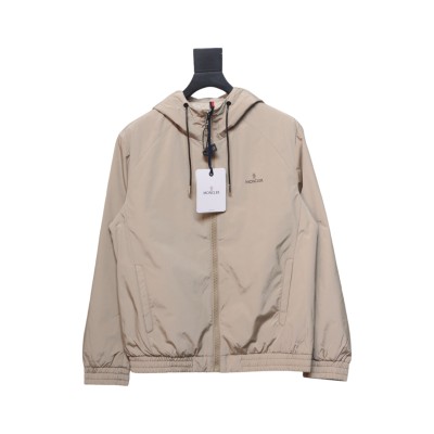  Moncler Cotton Hooded Jacket With Front And Rear Lettering Logo Khaki 01