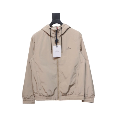  Moncler Cotton Hooded Jacket With Front And Rear Lettering Logo Khaki 01