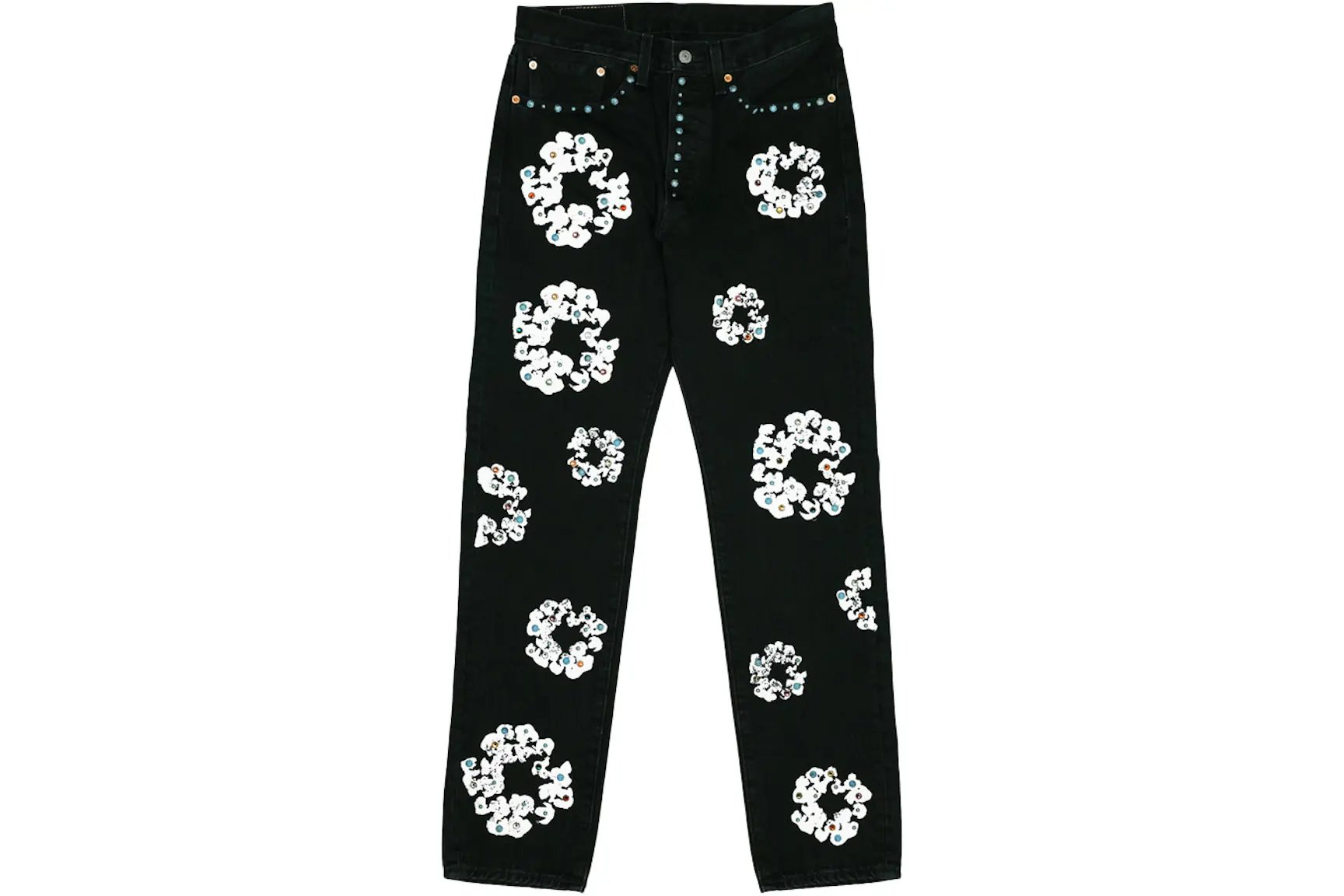 Denim Tears x Levi''s 501 Cotton Rhinestone Wreath Jeans - Black