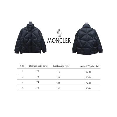 Moncle Joint Model Diamond Rhombus Cut Surface Down Jacket Black 02