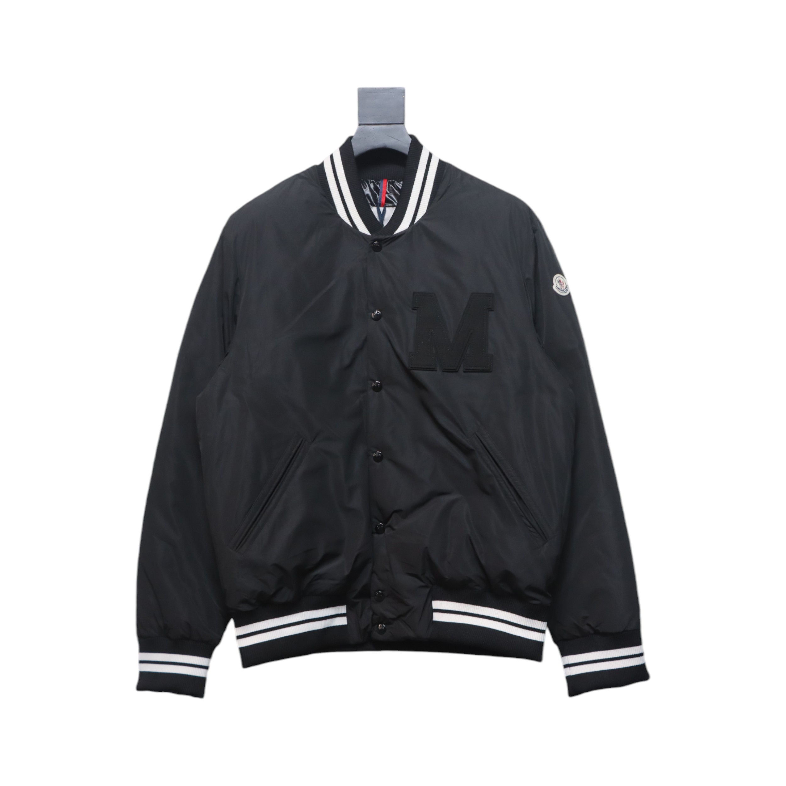 Moncler Lateltin M Logo College Style Down Jacket Black