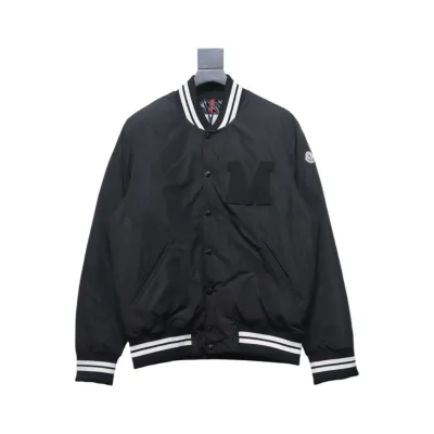 Moncler Lateltin M Logo College Style Down Jacket Black 01