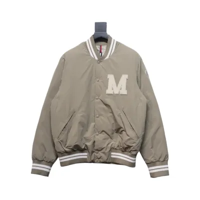 Moncler Lateltin M Logo College Style Down Jacket Khaki 01
