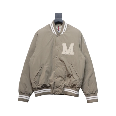 Moncler Lateltin M Logo College Style Down Jacket Khaki 01