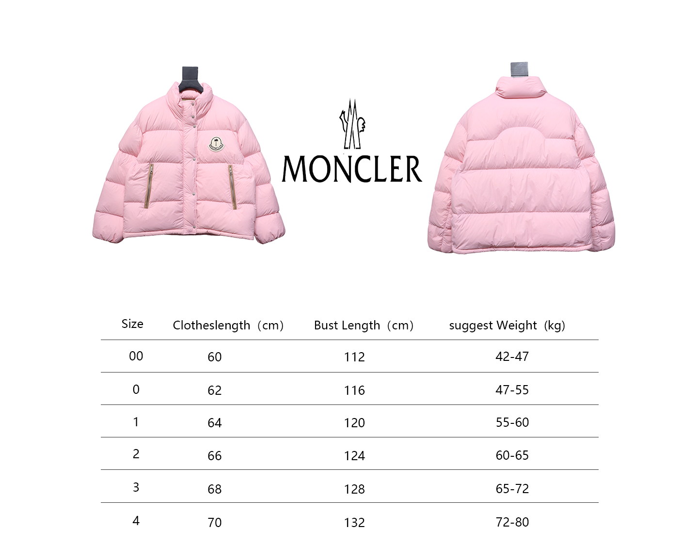 Moncler x Antora Joint Short Stand Collar Down Jacket Pink