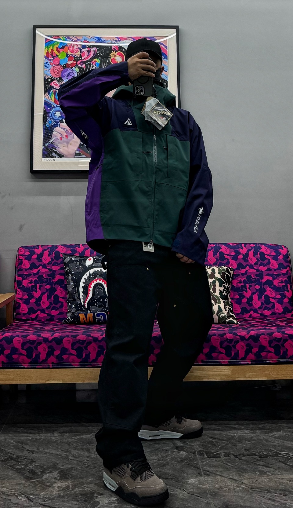 ACG 24Fw Gore-Tex Functional Hooded Jacket Purple Green