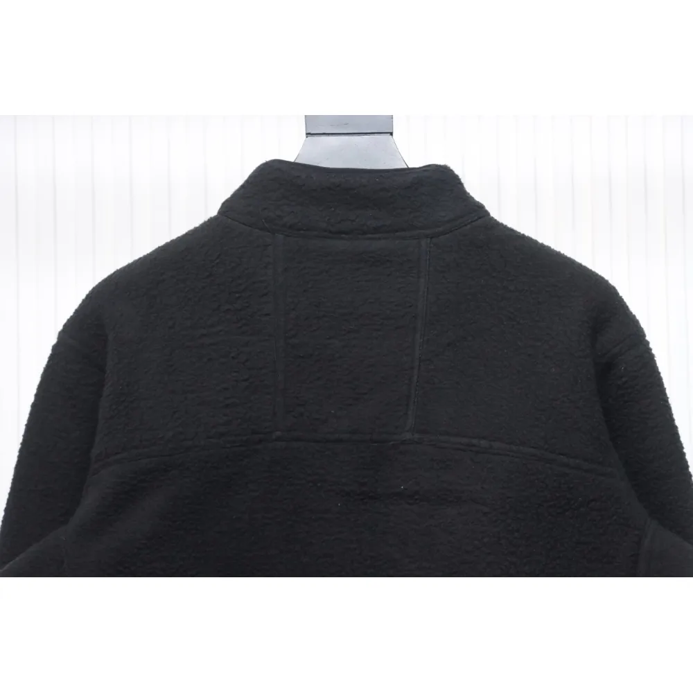 ACG Embroidered Logo Zipper Pocket Polar Fleece Jacket Black