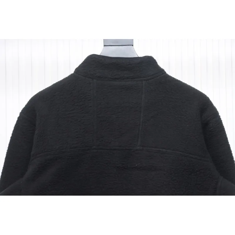 ACG Embroidered Logo Zipper Pocket Polar Fleece Jacket Black