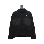 ACG Embroidered Logo Zipper Pocket Polar Fleece Jacket Black