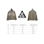 ACG Embroidered Logo Zipper Pocket Polar Fleece Jacket Khaki
