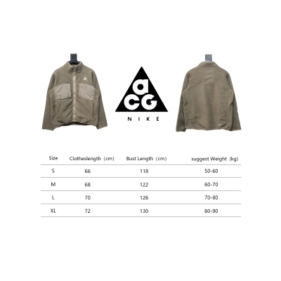 ACG Embroidered Logo Zipper Pocket Polar Fleece Jacket Khaki 02