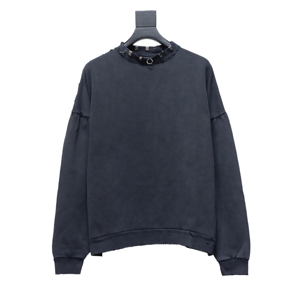 Ba*len*cia*ga 23fw round neck sweatshirt with ring buttons and rivets