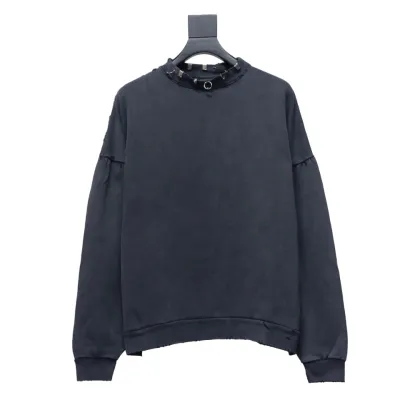 Balenciaga 23FW Round Neck Sweatshirt With Ring Buttons And Rivets 01