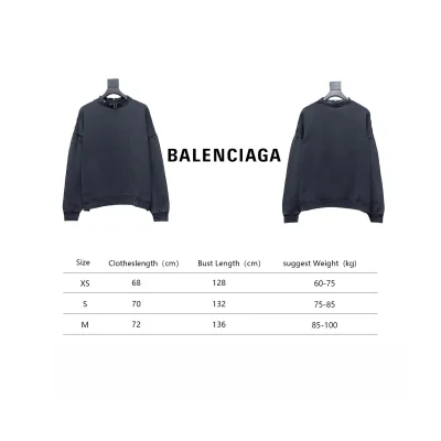 Balenciaga 23FW Round Neck Sweatshirt With Ring Buttons And Rivets 02