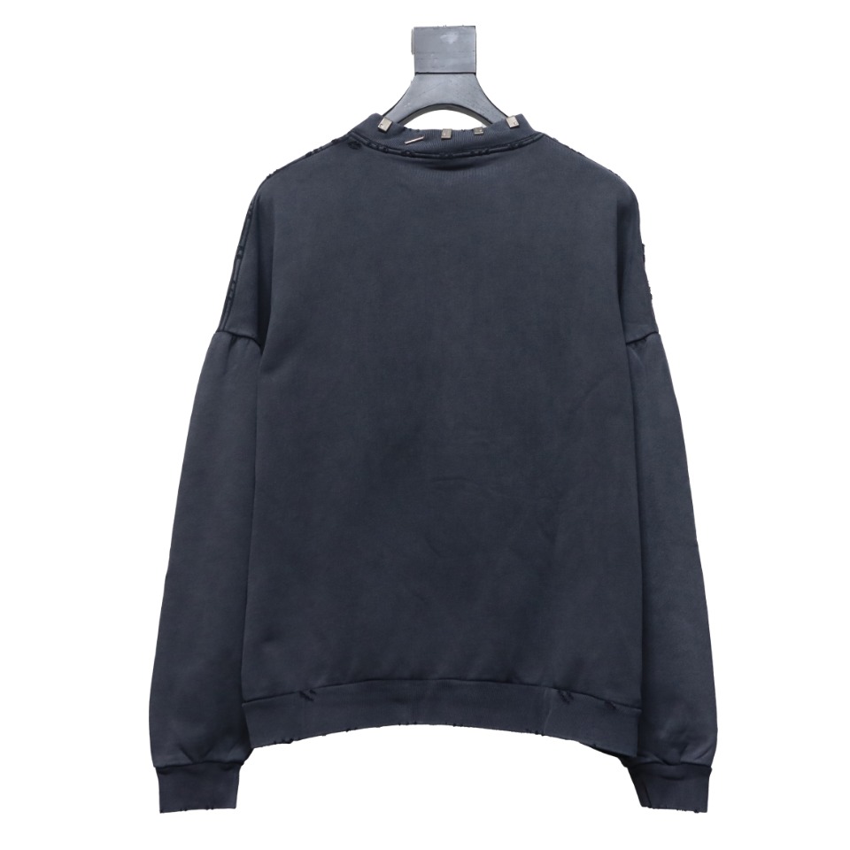 Ba*len*cia*ga 23fw round neck sweatshirt with ring buttons and rivets