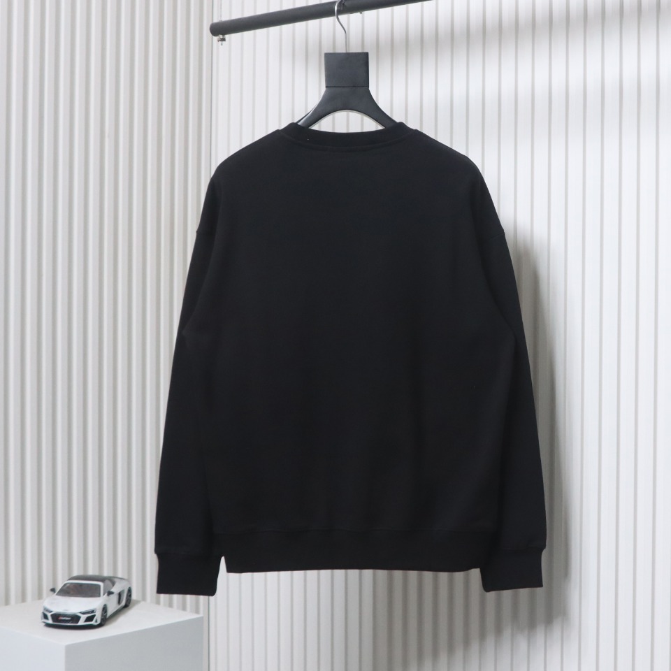 Ba*len*cia*ga 24fw hand-painted double b round neck sweatshirt black