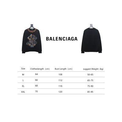 Balenciaga 24Fw Hand-Painted Double B Round Neck Sweatshirt Black 02