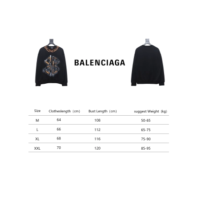 Balenciaga 24Fw Hand-Painted Double B Round Neck Sweatshirt Black 02