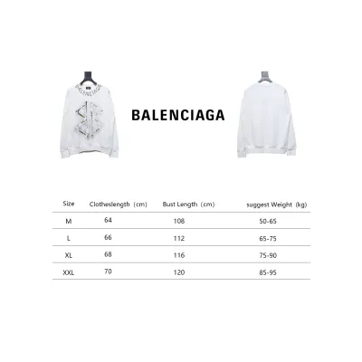 Balenciaga 24Fw Hand-Painted Double B Round Neck Sweatshirt White 02